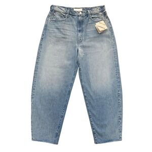 MOTHER Superior Fangirl Hover Fray Barrel Jeans NWT Floral Fury Women's Size 34